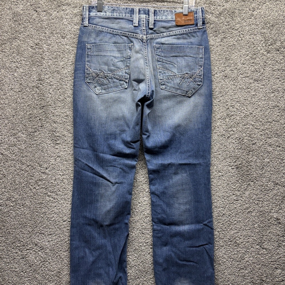 BKE Jeans Mens 32x31‎ Tyson Blue Relaxed Fit Straight Denim Distressed Grunge